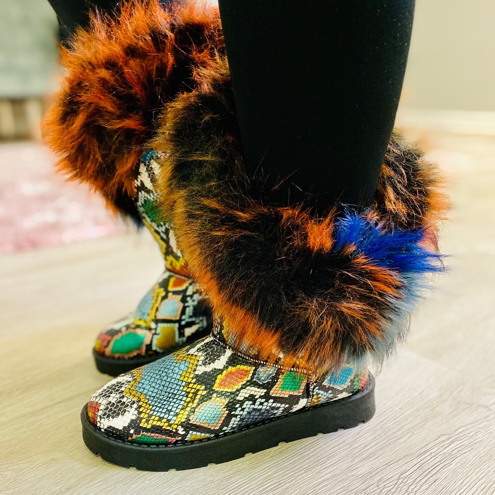 NEW- Frozen Multicolor Fur Winter Boot❄️